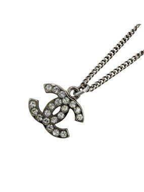 Chanel Necklace CC Logo Rhinestone